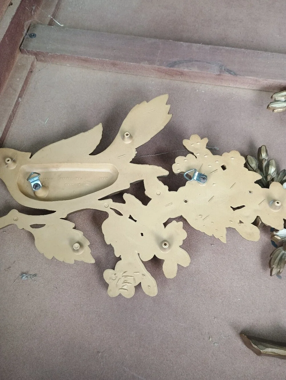 Vintage Syroco golden birds & dogwood wall art 1970s